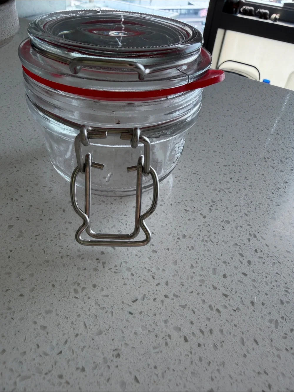 Supreme Glass Storage Jar with Red Seal and Clamp Lid